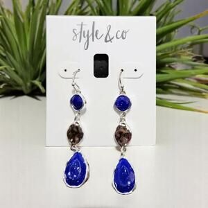 Earrings Blue‎ & Silver Style & Co Earrings